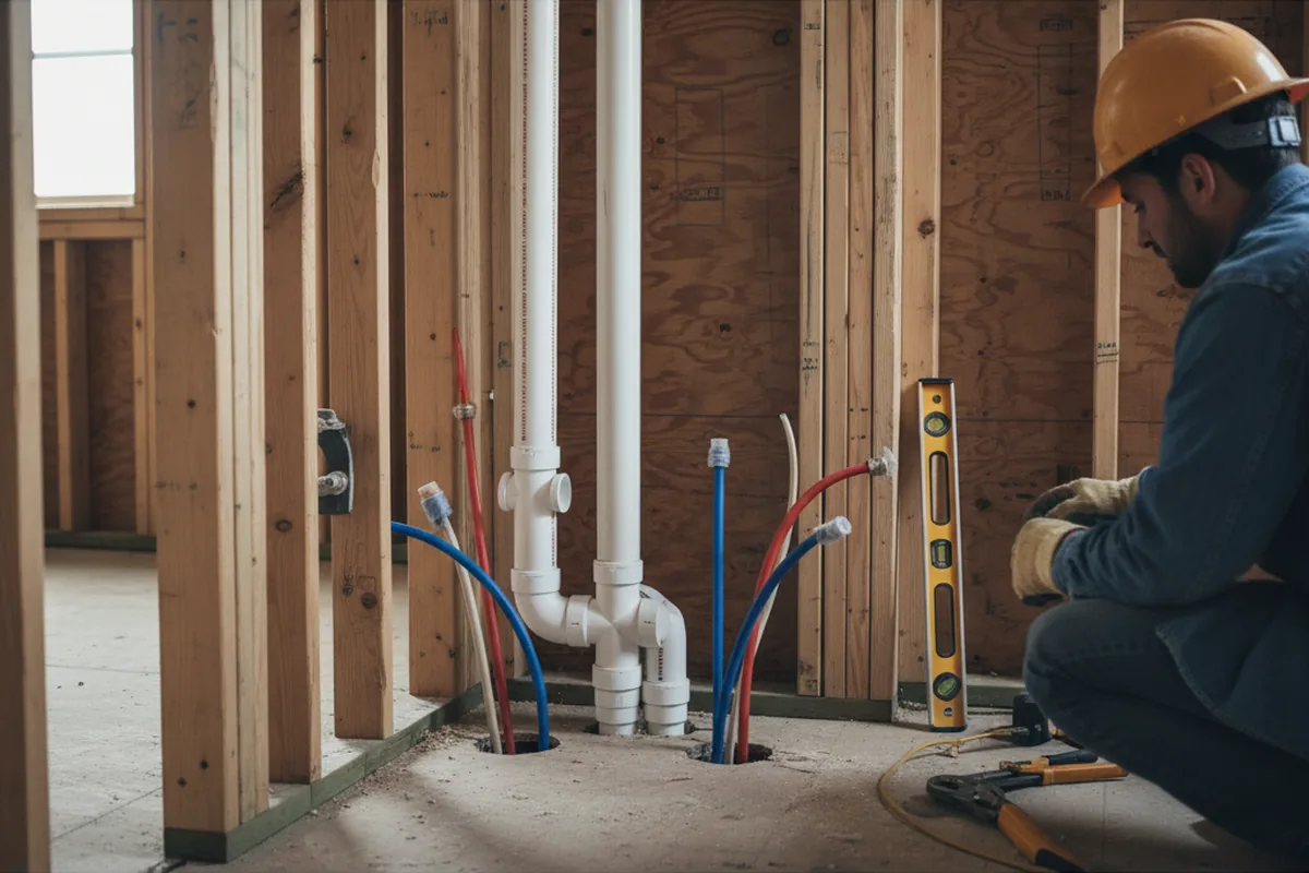 Drain and supply rough-in during Leak Detection in Alpine