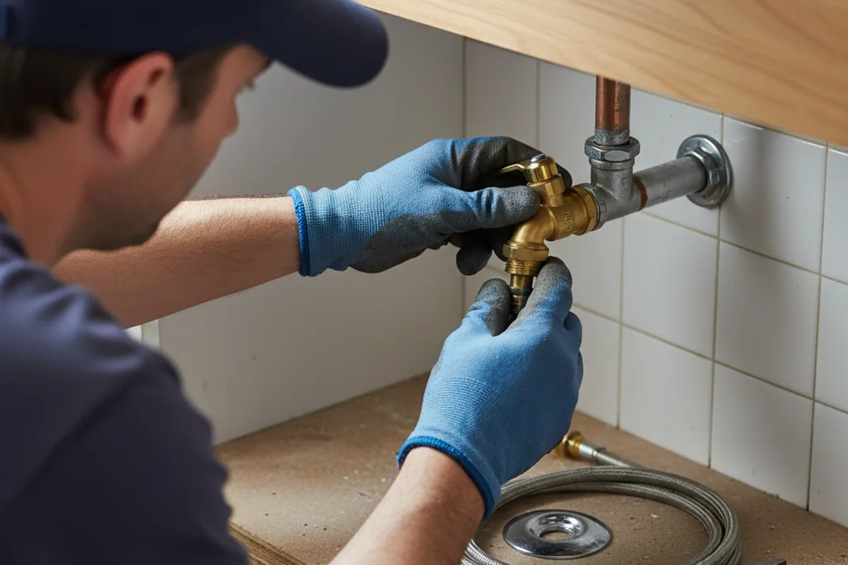Shutoff valve and fitting work during Faucet and Fixture Repair in Alpine